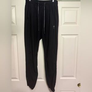 Stylish Black Joggers with Cross Accent